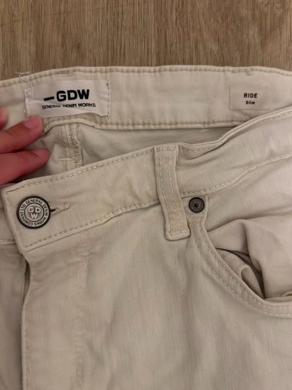 Men's Slim Fit Cream Jeans